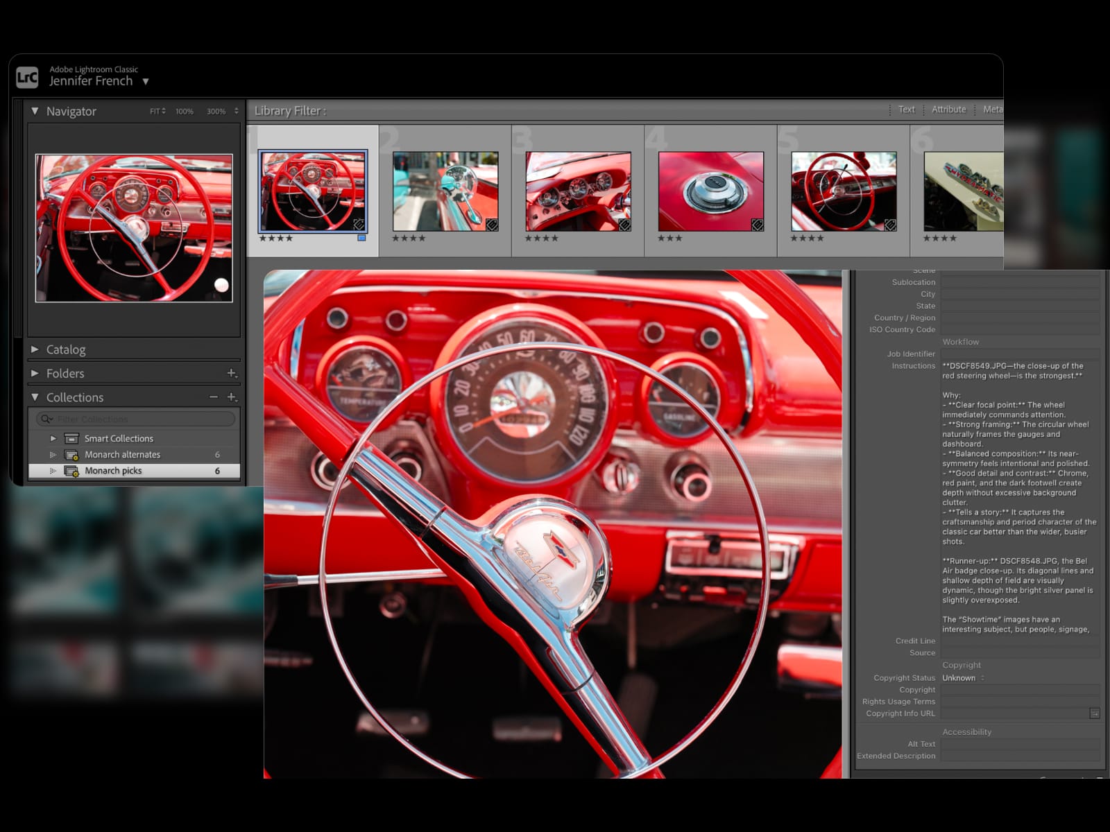 Your picks and reasoning, native in Lightroom